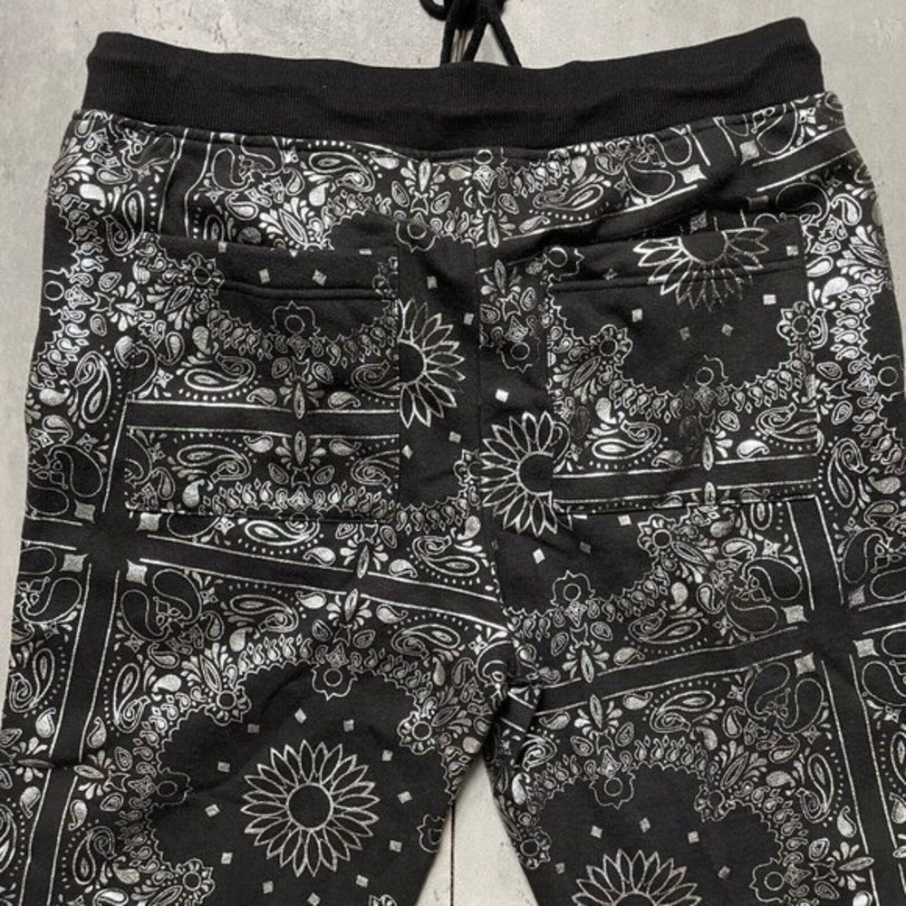 Elwood Women's Floral Glitter Joggers Black Lounge Elastic Waist Drawstring Sz M - Picture 7 of 11